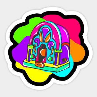 Neon Hippy 80s 90s Costume Retro Vintage Sticker